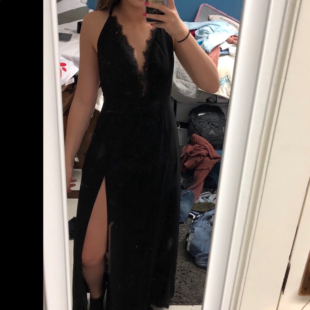 WORN ONCE Tobi long back deep neck dress